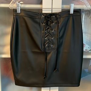 NWT Chocolate faux leather skirt